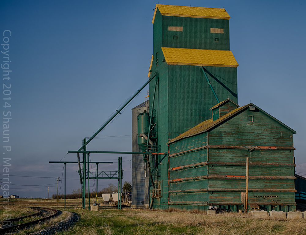 Wooden Grain Elevator at Delia, Alberta